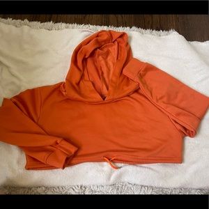 Shein orange cropped hoodie